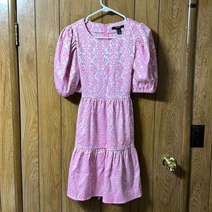 A forever 21 pink and white mini dress.